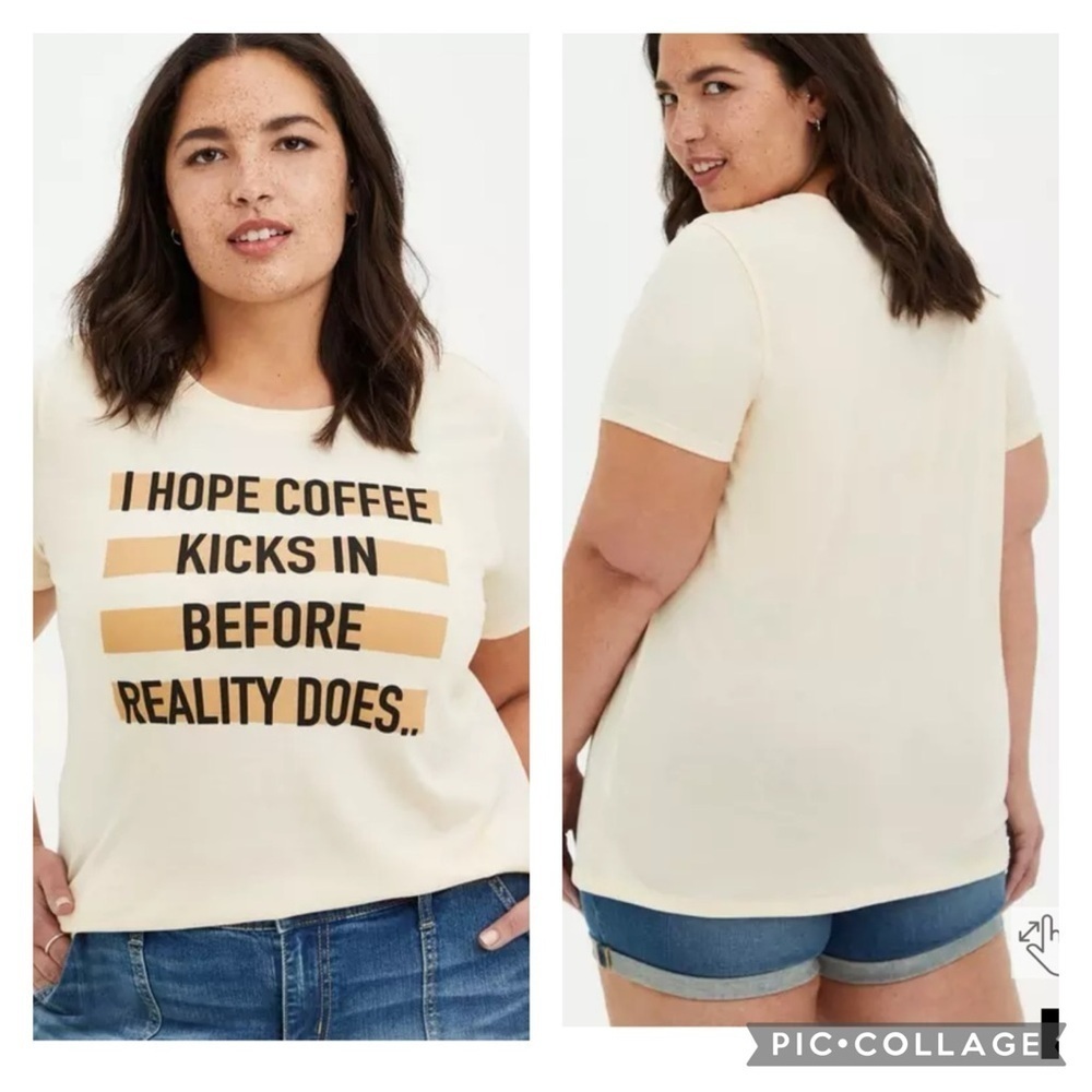 NWT Torrid Everyday Tee - Signature Jersey Coffee Reality Beige 2X